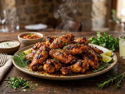 Fırında Soslu Nar Gibi Kızarmış Tavuk Kanat Tarifi